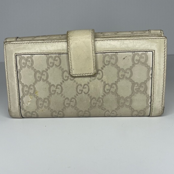 💜Gucci Cream/Beige Guccissima Gold Heart Snap Long Wallet | PRELOVED💜 - Picture 2 of 13
